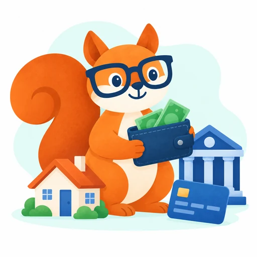 Buddy with a wallet, a home, a bank and a credit card.